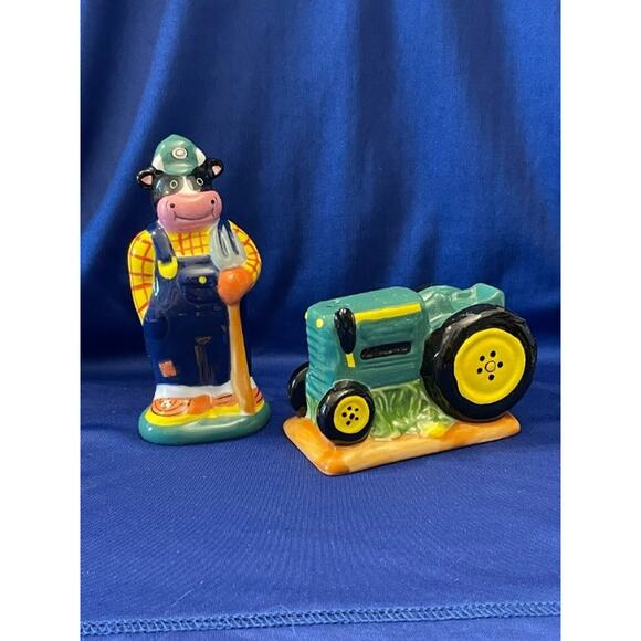 OCI Omnibus Cow Farmer and Tractor Salt and Pepper - Picture 1 of 8